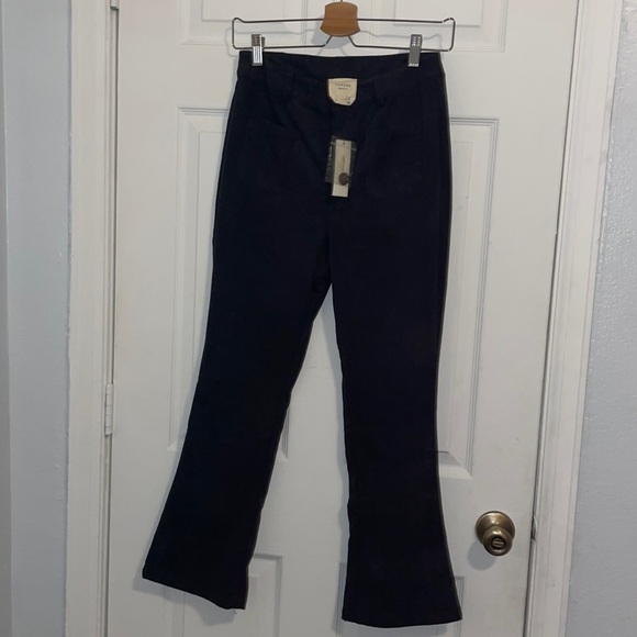 NWT black corduroy high waisted flare leg pants - Picture 1 of 4